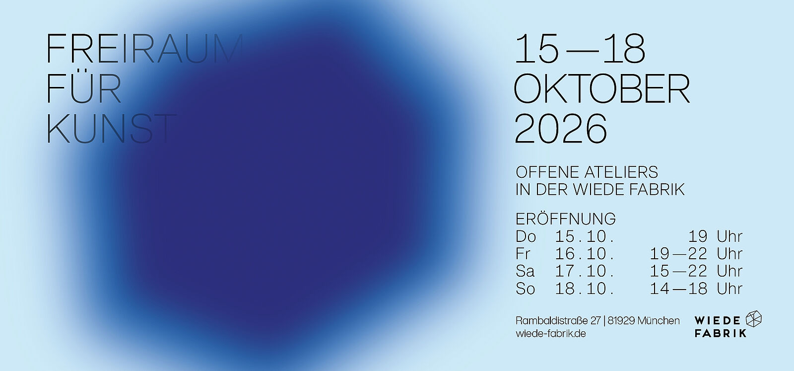 Invitation to open studios Wiede Fabrik Munich Autumn 2026